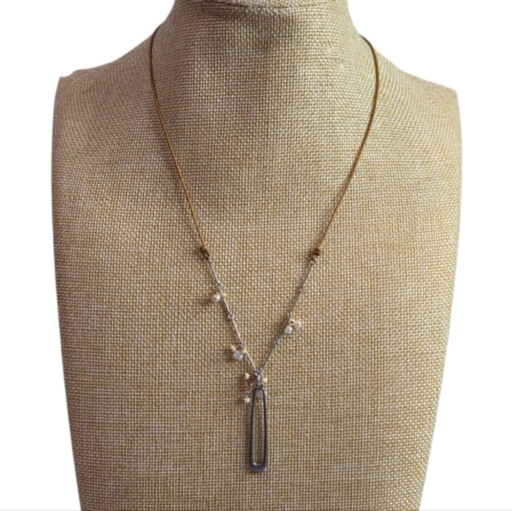 Silpada Quick Wit Sterling Silver N2724 necklace with citrine and pearl accent